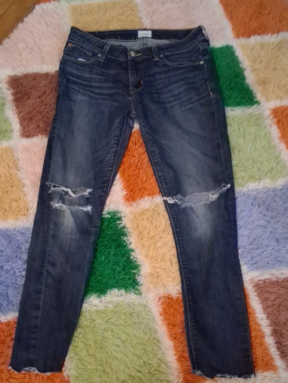 Hudson Dark Blue Distressed Skinny Jeans
